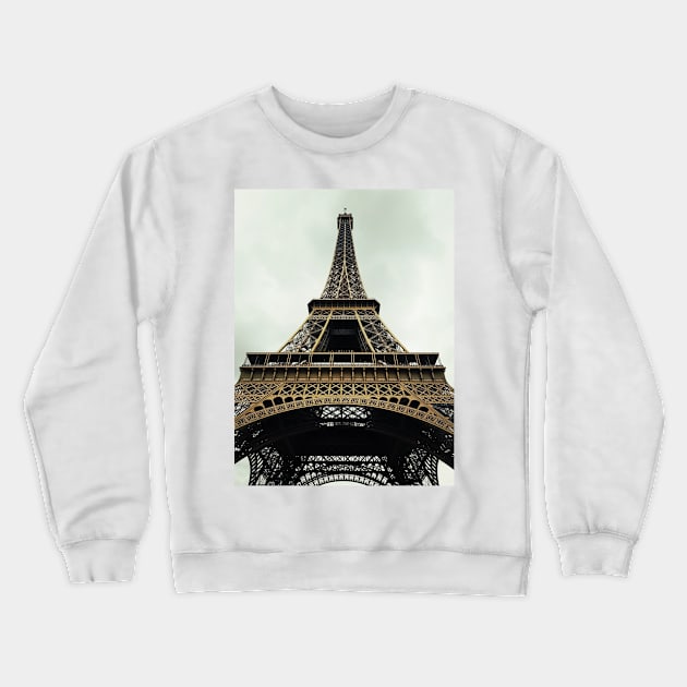 eiffel tower closeup Crewneck Sweatshirt by psychoshadow